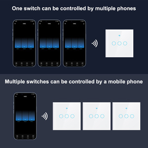 NOVSKI 86x86mm 触摸开关控制多功能支持 Alexa Google Home 英国欧盟电动 Wifi 智能电源玻璃壁插座 - Product Image 6