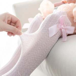 I-0204 Vente en gros de chaussettes longues pour enfants avec un grand nœud, chaussettes en coton pour enfants, chaussettes en maille pour enfants, chaussettes hautes pour bébés filles, chaussettes pour nouveau-nés - Product Image 5