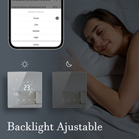 Thermostat d'ambiance Beok avec écran tactile en verre noir, contrôle par application Tuya pour chauffage par le sol