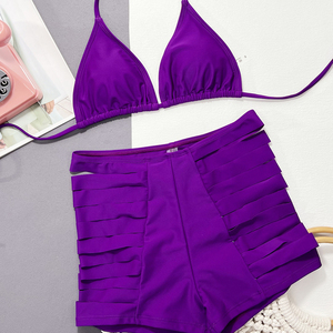 Traje de Baño Bikini Halter Sexy de Secado Rápido Personalizado para Mujer, Traje de Baño Reciclado con Aberturas para Playa - Product Image 3