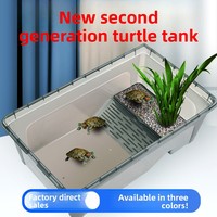 Grand réservoir rectangulaire en plastique pour tortues, boîte d'élevage, enclos, conteneur d'élevage pour usage domestique, pour tortues à oreilles rouges