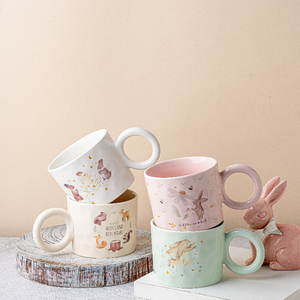 पशु सिरेमिक मग, जंगली मिट्टी के निशान के साथ मिट्टी के बरतन, घर के लिए प्रकृति से प्रेरित कप - Product Image 5