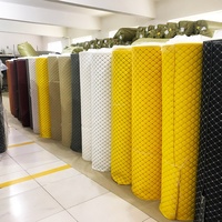Tissu en cuir Rexine PVC à points de diamant en éponge