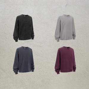 285G Crew <b>Neck</b> <b>High</b> Quality Clean Fit Pure Cotton Long Sleeved T-shirt American Size <b>Tshirt</b> Custom Print Logo Customised T Shirt - Product Image 4