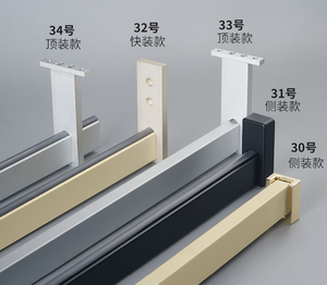 Tringle de placard personnalisée avec supports d'extrémité en aluminium, structure renforcée, rail de penderie métallique avec support assorti - Product Image 5