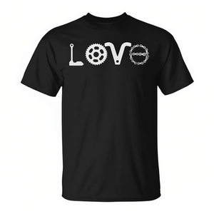 Camiseta Cycling Bike Love con diseño de piezas de bicicleta para ciclistas - Product Image 2
