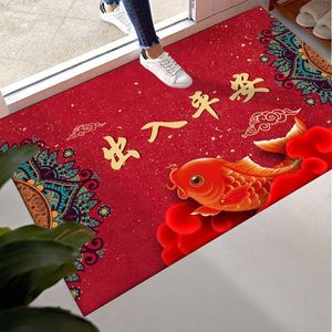 Paillasson d'entrée/sortie rectangulaire antidérapant, absorbant l'eau, résistant aux taches, en polyester, épaisseur moyenne - Product Image 2