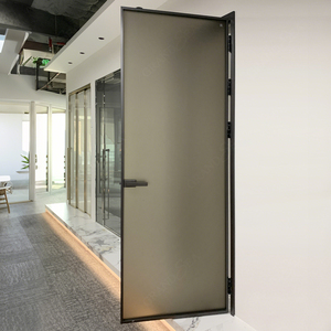 <span class=keywords><strong>Porte</strong></span> de salle de bain insonorisée à cadre en aluminium minimaliste, sur mesure, gris mat, à battants, pour maison moderne - Product Image 6