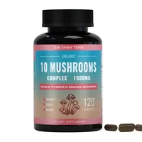 30% bêta-glucane Reishi crinière de lion Chaga Cordyceps extrait poudre Capsule organique 10 mélange de champignons CAPSULES