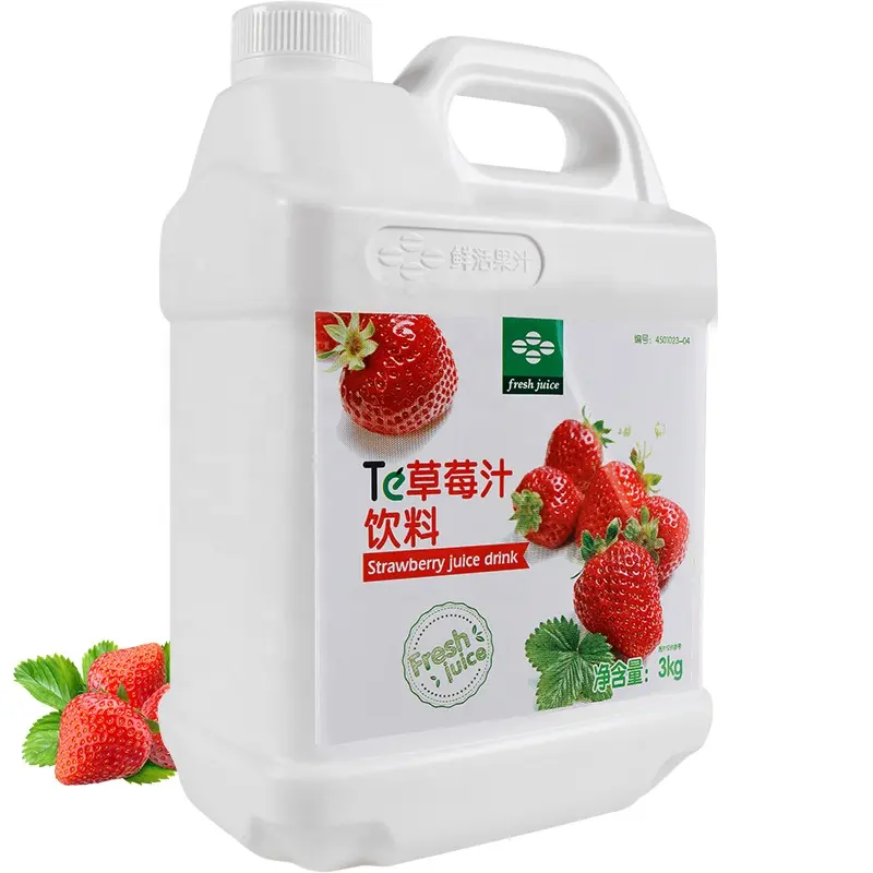 3kg Xianhuo doğal konsantre çilek suyu şurubu sıcak satış fabrika fiyat