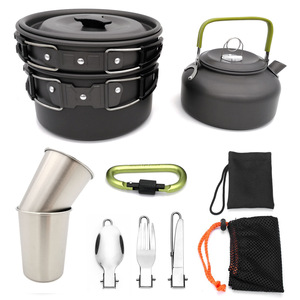 Batterie de cuisine légère Batterie de cuisine à feu ouvert <span class=keywords><strong>Kit</strong></span> de gâchis de cuisine <span class=keywords><strong>Kit</strong></span> de casseroles et casseroles de <span class=keywords><strong>camping</strong></span> pour le <span class=keywords><strong>camping</strong></span> en plein air - Product Image 3