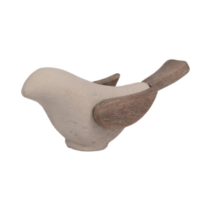 Scultura di Uccello Minimalista in Ceramica con Accenti in Legno, Decorazione per Casa, Ufficio, Scaffale, Bagno - Product Image 2