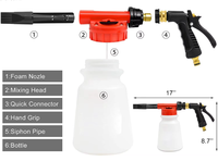 Pistolet à mousse pour lavage de voiture, tuyau réglable, canon à mousse à pression d'eau