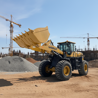 Chargeuse sur pneus de marque WORLD de 5 tonnes avec moteur Cummins, godet de 3 m³, haute efficacité, puissance nominale de 160 kW, fourche à palettes et grappin