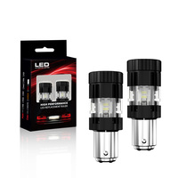 LANSEKO Ampoule LED 28W 4400LM 1157 P21/5W BAY15D à succès, blanc/rouge, pour feux de freinage, de position et clignotants de voiture avec ventilateur