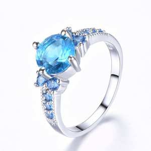 Bagues en argent plaqué 925 avec zircon violet et améthyste, style occidental, pour femmes, idéales pour fiançailles, vente en gros - Product Image 3