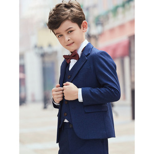 Personalizzazione di alta qualità abbigliamento abbinato abito da sposa da sposo da uomo Plaid blu Navy padre figlio abiti - Product Image 6