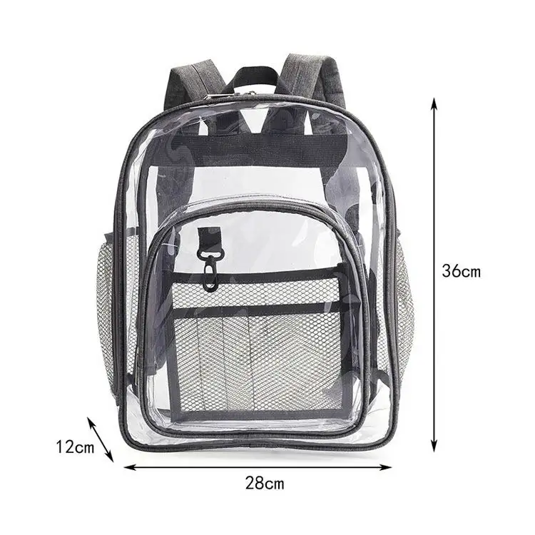 Waterproof Transparent School Bag See Through Backpacks High Quality Large Capacity Backpack Solid Clear Backpack