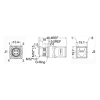 Adaptateur Ethernet industriel M12 D Code 4 broches femelle à montage sur panneau frontal vers RJ45 8P8C femelle