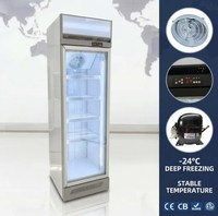 Réfrigérateur vertical commercial à porte vitrée, refroidissement direct, 400L, économie d'énergie, OEM
