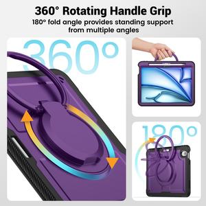 Funda Protectora de Cuerpo Completo 360° para iPad Air 11 °   Funda Protectora para Tablet 2024 con Correa de Muñeca, Soporte Giratorio, Carcasa Rígida Anticaídas y Disipador de Calor - Product Image 6