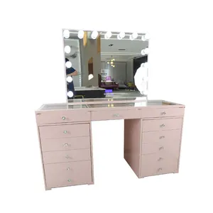 Brand New High Quality Swivel Cabinet Dressing With Light Desk Makeup Vanity Table