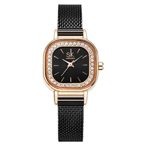 shengke SK K0170 fashionfemale quartz watch drop shipping factory square analog display Concise Casual watch manufacturer