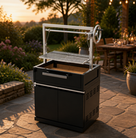 Barbecue au charbon de bois de style argentin Santa Maria Premium 830, en briques, avec hauteur réglable, revêtement en poudre.