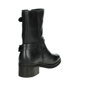 Chiavi da donna K-10303 stivaletti neri traspiranti in cotone alto chiusura con lacci classico stile Cowboy stagione autunno inverno - Product Image 3