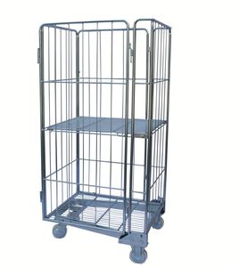 Özelleştirilmiş boyutları yüksek kalite ağır katlanabilir çelik lojistik rulo kafes tekerlekli konteyner örgü arabası - Product Image 2