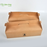 SenAng05 – boîte en papier Kraft de grande taille personnalisée, avec fenêtre, à emporter, pour gâteaux de boulangerie