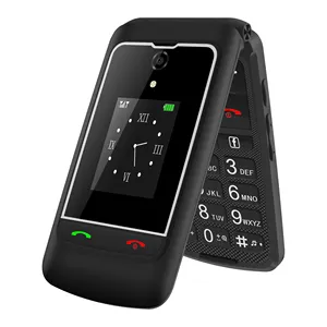 2.8 inch TP touch screen android smart senior flip phone 4g feature phone dual sim card big keypad