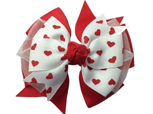 Nouveauté 2026 : Nœuds pour <span class=keywords><strong>cheveux</strong></span> Saint-Valentin avec fil de laine rouge pour filles, barrettes de fête pour enfants 13,8 cm - Product Image 2