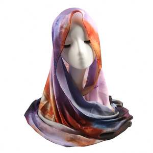 Écharpe en soie de luxe de haute qualité, imprimé marbre ethnique, 180*85 cm, foulards pour femmes, YHK0081 - Product Image 4