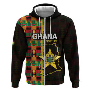 Vente en gros Veste à fermeture éclair imprimée du drapeau du Ghana avec capuche <span class=keywords><strong>Sweat</strong></span>-shirt surdimensionné pour hommes Veste d'extérieur graphique pour garçon - Product Image 2