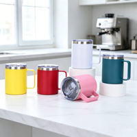 Mug à café de bureau en acier inoxydable à double paroi de 12 oz, sans BPA, portable pour le camping et les voyages, gobelet à vin isotherme sous vide