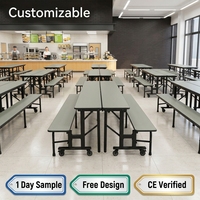 Meubles de cantine scolaire, table à manger pliante robuste avec banc pour cantine scolaire, fabriquée en usine certifiée ISO