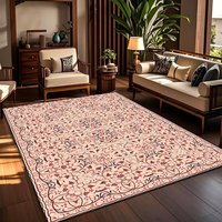 Tapis d'appoint extra large et moelleux, détachable, en velours cristal, lavable, antidérapant, à motif géométrique moderne pour salon