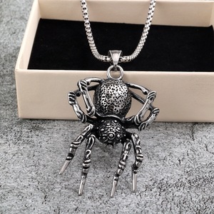 Collar con colgante de araña de acero inoxidable yunique para hombre, joyería de moda para fiesta, diseño asimétrico con forma de insecto, estilo geométrico - Product Image 3