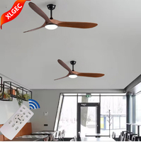 Kipas Angin Plafon Industri LED Elektrik Laris Manis, Remote Control 46 Inch, Motor DC, Senyap, Hemat Energi, Timer Rumah Tangga