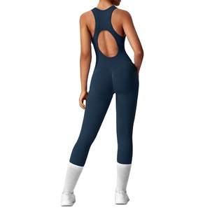 Tuta da Yoga Intera Aderente con Schiena Scoperta per Donna, Alta Elasticità, Abbigliamento Sportivo Monopezzo - Product Image 1