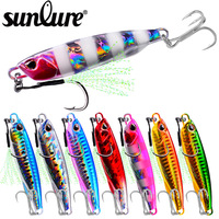 Leurre métallique lumineux Luya pour pêche en eau profonde, avec hameçon triple, simulation de poisson, mouvement lent, imprimé, pour la pêche en courant.