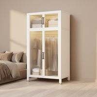 Armoire en acier moderne et simple, armoire de chambre à coucher, casier, armoire en métal résistante à l'humidité, style luxueux et tendance, personnalisable