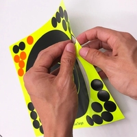 Autocollant cible de tir adhésif fluorescent jaune de 8 et 10 pouces pour l'entraînement au tir, idéal pour les pistolets, les armes à feu et les fusils à billes d'airsoft