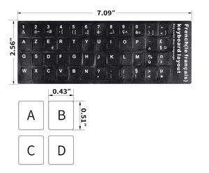 18x6.5cm Clavier Disposition Autocollants <span class=keywords><strong>Espagnol</strong></span> Lettre Clavier Bouton Alphabet <span class=keywords><strong>Film</strong></span> Protecteur pour Ordinateur Portable Tablettes - Product Image 5