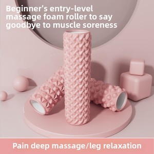 Mới 30cm Thép PVC Yoga cột nổi điểm massage con lăn lưỡi liềm phong cách tập thể dục Thanh EVA rỗng bọt trục cho tập thể dục - Product Image 4