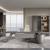 Bureau de direction en forme de L de haute qualité, luxueux, moderne, classique, traditionnel, en bois, pour ordinateur, pour PDG, directeur, patron