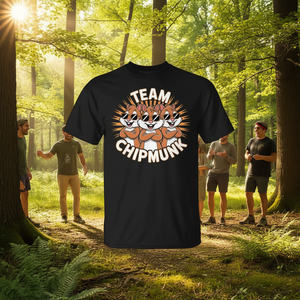 เสื้อยืดทีมชิปมังก์ แบบยูนิเซ็กซ์ สำหรับผู้ใหญ่ แขนสั้น คอกลม เสื้อผ้าส่งเสริมการขาย พิมพ์ลายชิปมังก์ด้วยเทคนิคซิลค์สกรีน - Product Image 2