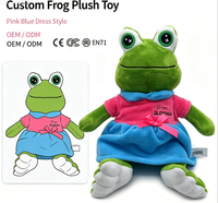 Jouet en peluche grenouille verte personnalisée avec broderie, poupée porte-clés en peluche personnalisée, jouet doux aux grandes yeux, cadeau, mascotte, usine OEM