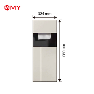 Porte-papier toilette multifonctionnel caché, moderne, en acier inoxydable, tout-en-un, brosse à toilette, poubelle, niche murale encastrée - Product Image 6